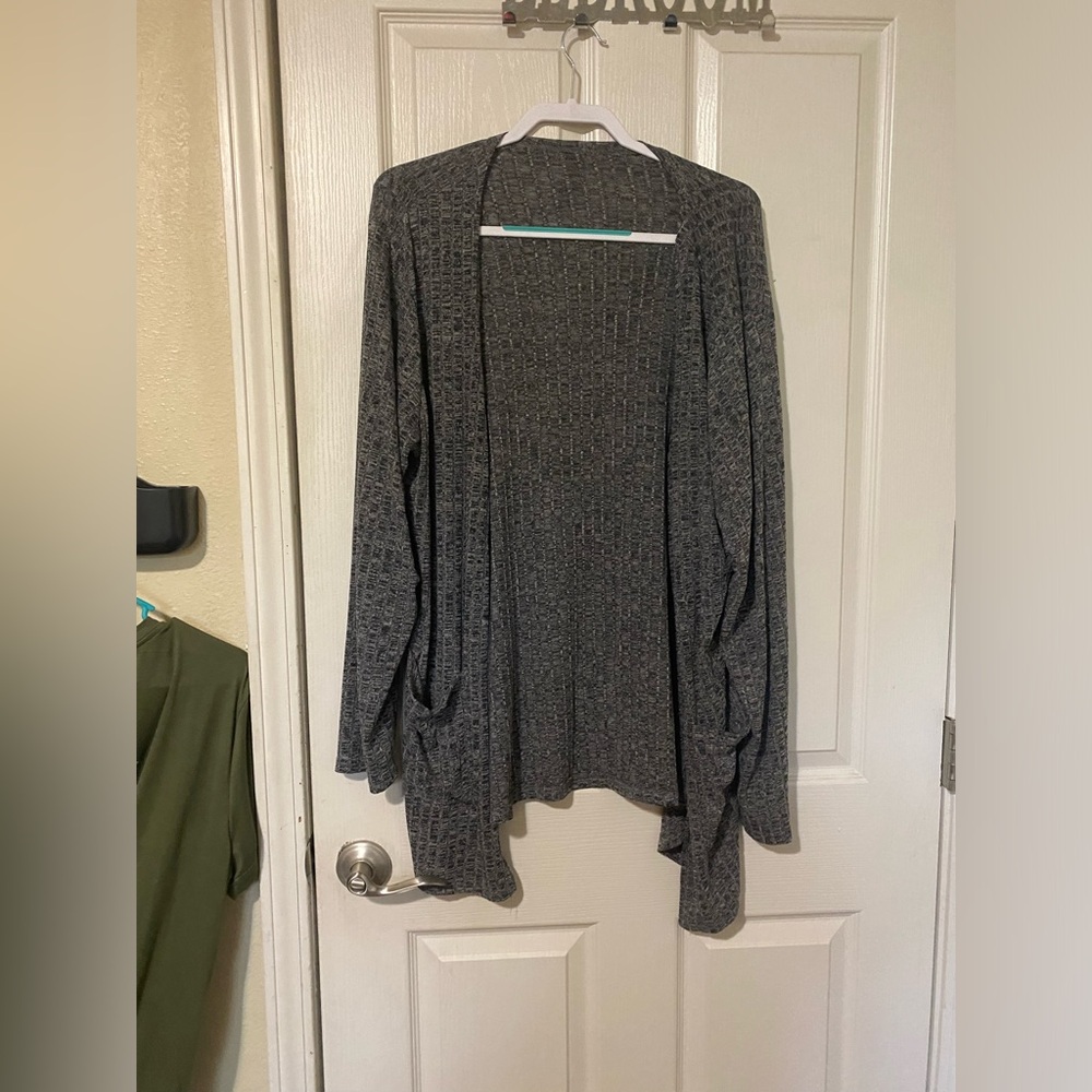 Gray Open-Front Women's Sweater